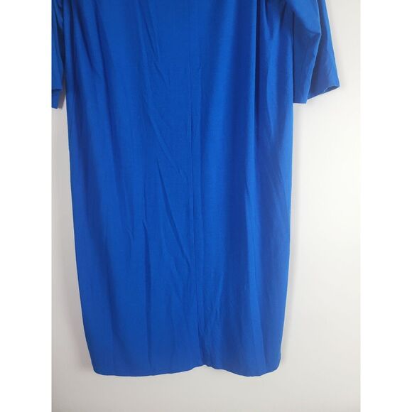 Eileen Fisher T Shirt Dress S/P Womens Blue Pullover Knee Length 3/4 Sleeve - Picture 4 of 9